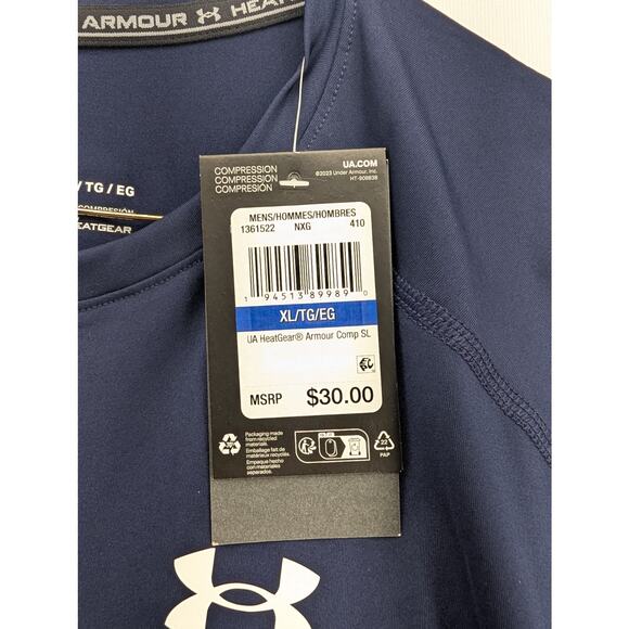 NWT Under Armour HeatGear Men's Compression Sleeveless in Midnight Navy size XL - Picture 5 of 7
